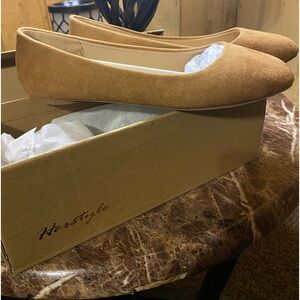 Tan suede flats